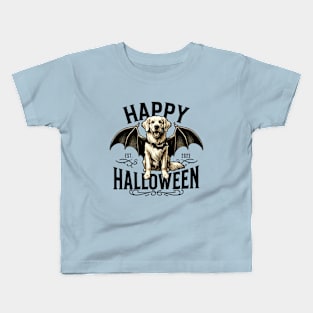 Golden Retriever Halloween Vampire Kids T-Shirt